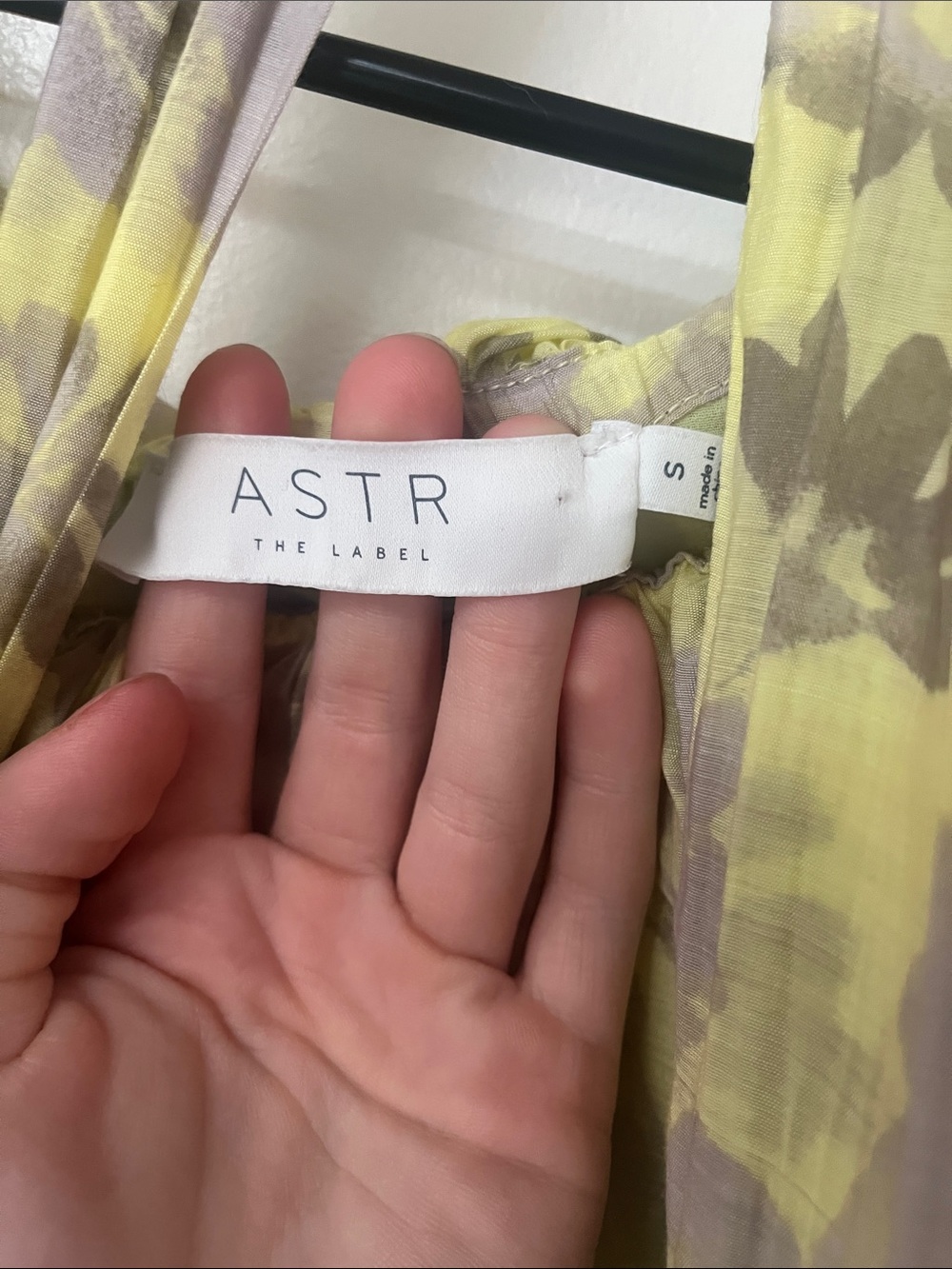 Astr Floral Ruffle Maxi Dress in Pale Yellow and Gray - Picture 2 of 3